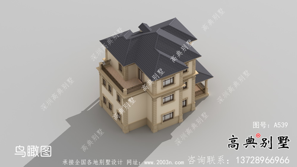 新农村欧式三层别墅自建别墅设计效果图纸全套