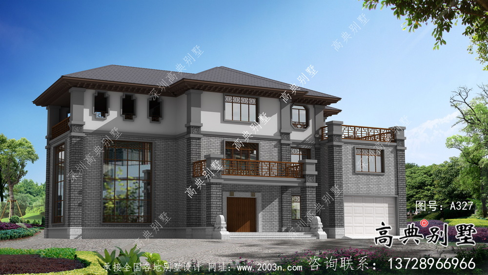 清新乡村风情民用小别墅住宅(含效果图)