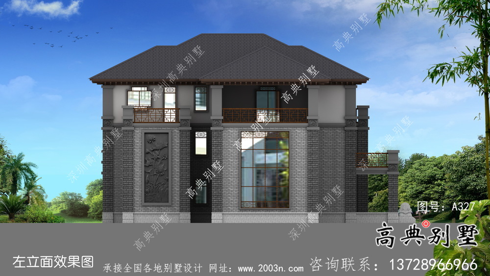 清新乡村风情民用小别墅住宅(含效果图)
