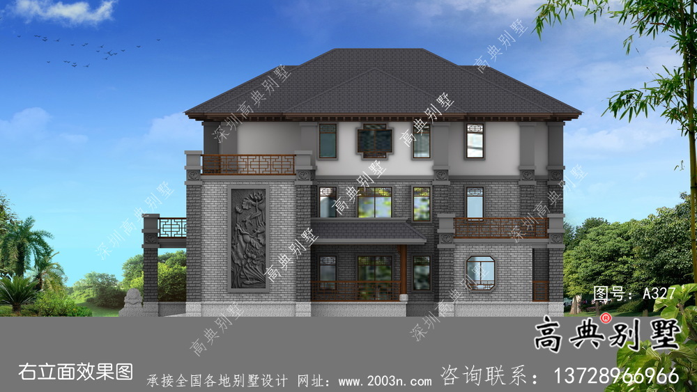 清新乡村风情民用小别墅住宅(含效果图)