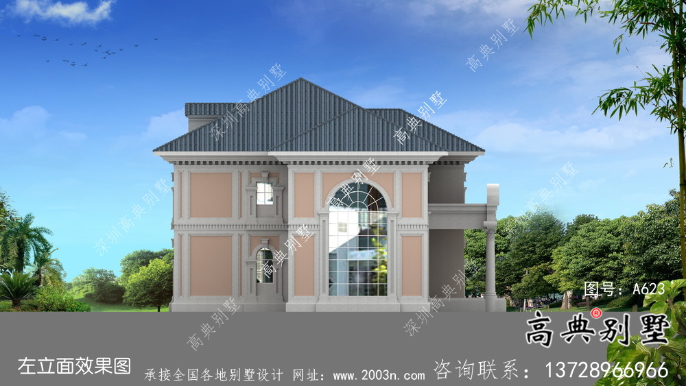 复式华丽二层欧式别墅平面设计图纸