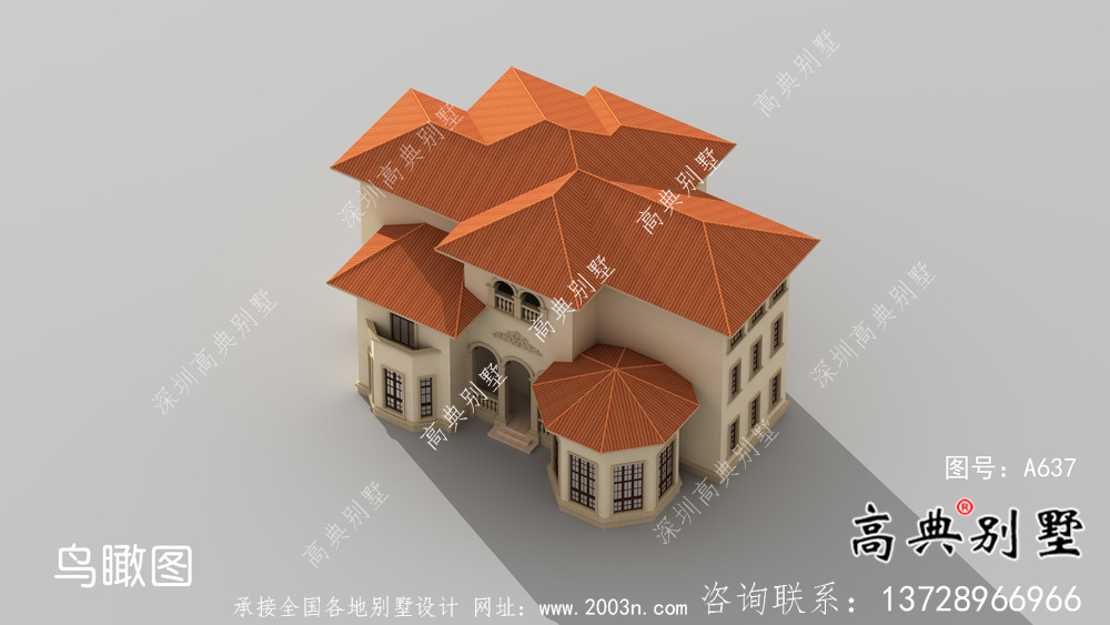 三层别墅欧式独特设计图纸及效果图