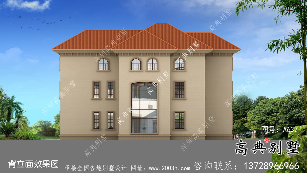 三层别墅欧式独特设计图纸及效果图
