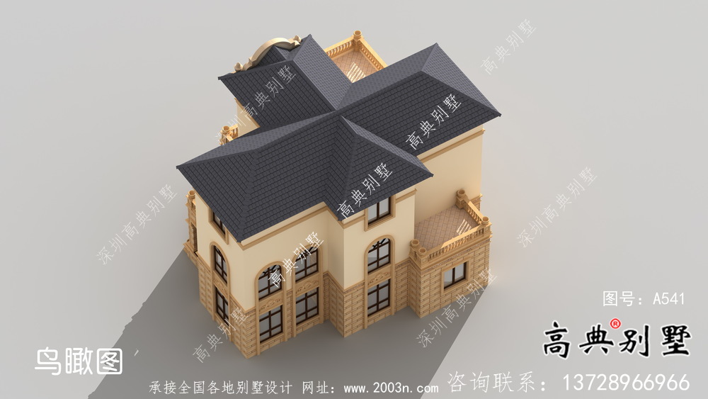 文雅整洁的新农村三层别墅建筑图+结构图