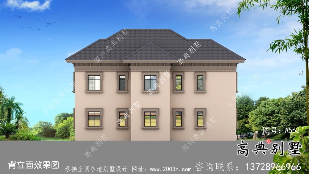 实用两层农村欧式风格自建别墅设计图