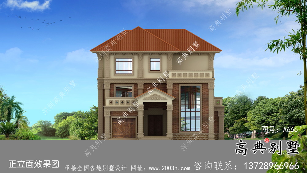 三层实用中式别墅农村自建别墅设计图纸