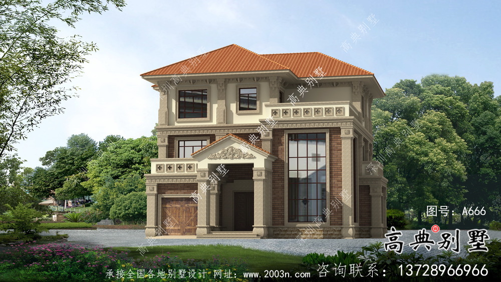 三层实用中式别墅农村自建别墅设计图纸