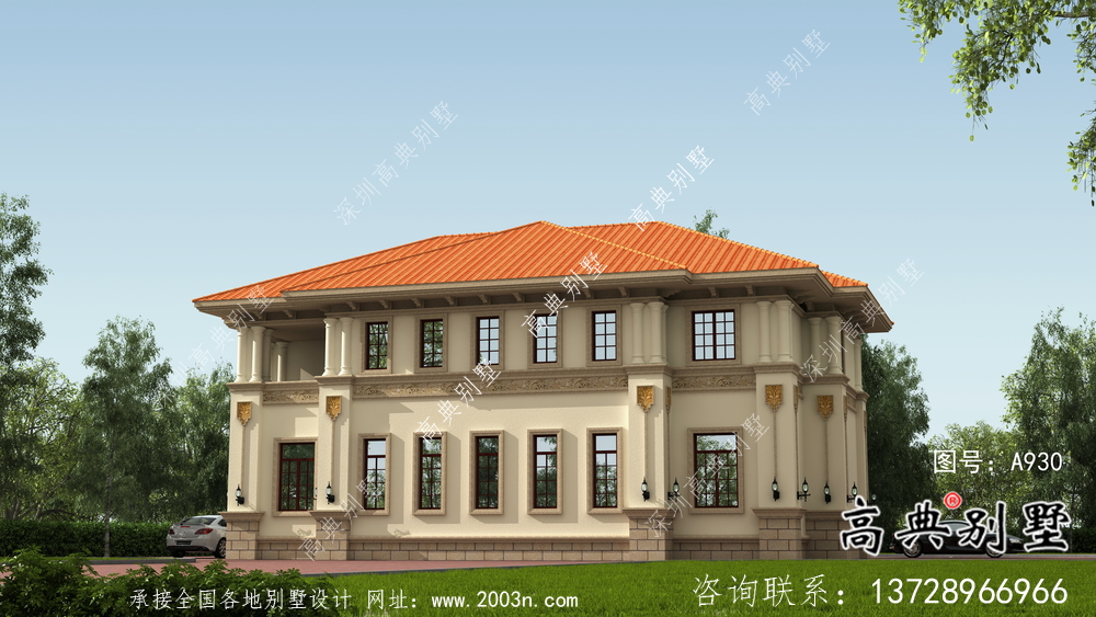 意大利风格复式框架结构两层别墅设计图