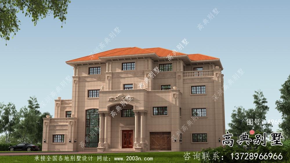 农村复式大气四层欧式别墅设计图纸