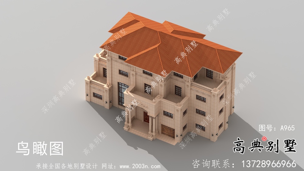 农村复式大气四层欧式别墅设计图纸