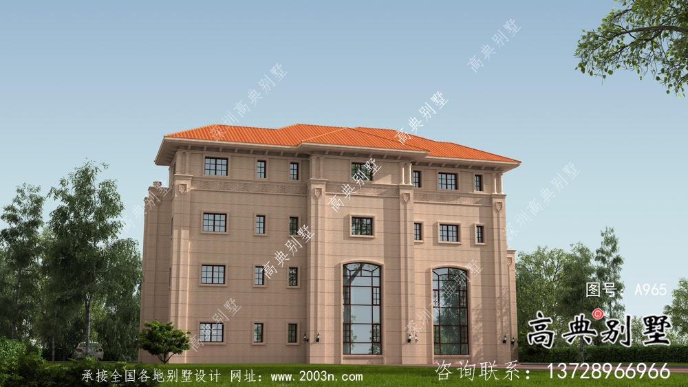 农村复式大气四层欧式别墅设计图纸