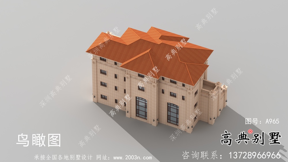 农村复式大气四层欧式别墅设计图纸