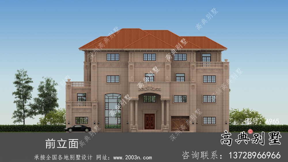 农村复式大气四层欧式别墅设计图纸
