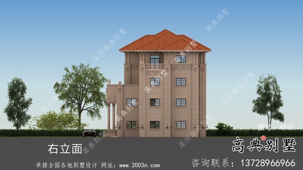 农村复式大气四层欧式别墅设计图纸