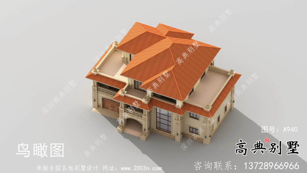 经济适用的欧式三层别墅设计图