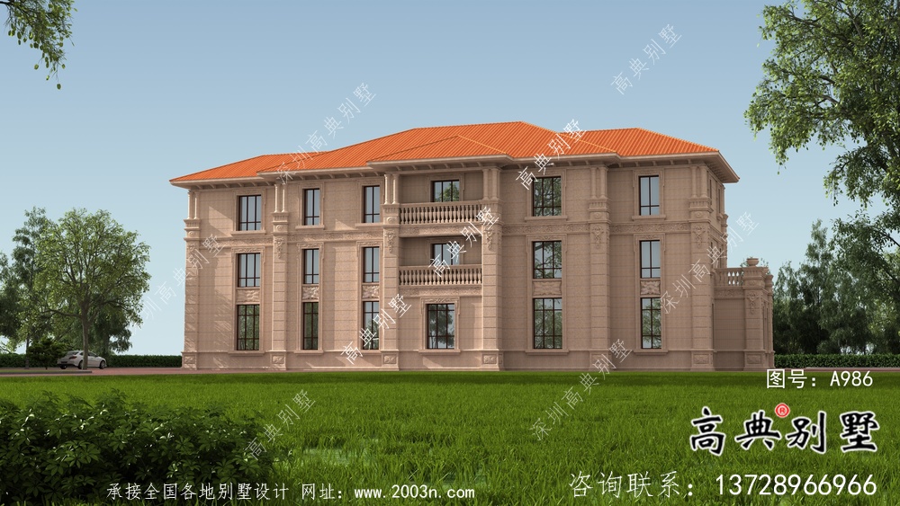 复式经典三层大户型简欧别墅设计图纸