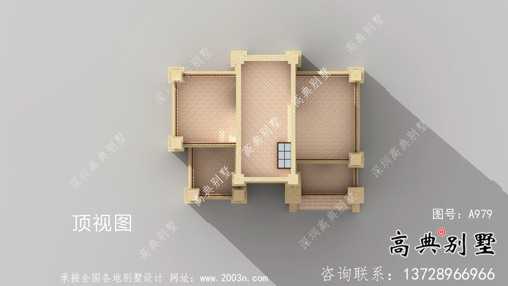 复古豪华欧式六层平屋顶带露台别墅设计效果图