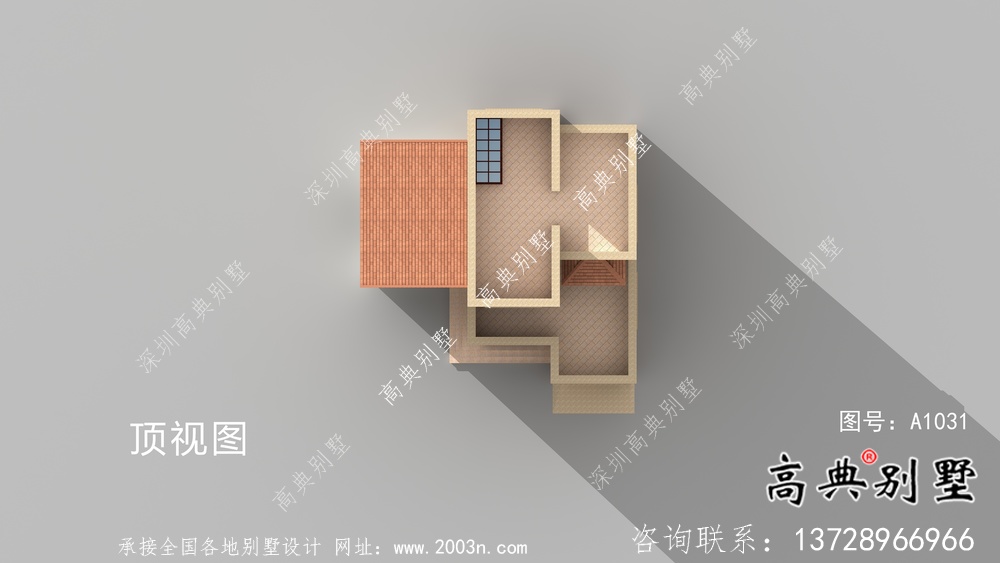 最新款乡村高端欧式平屋顶自建别墅工程图纸