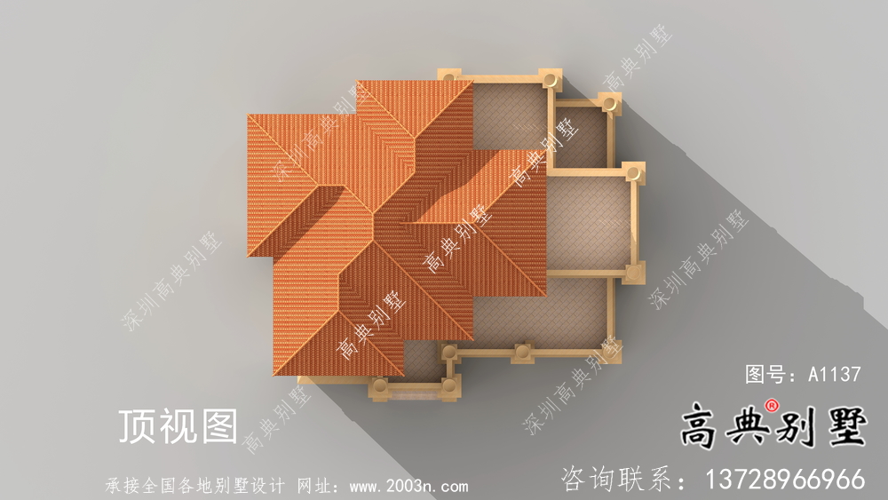 欧式古典四层别墅外观设计效果图大全