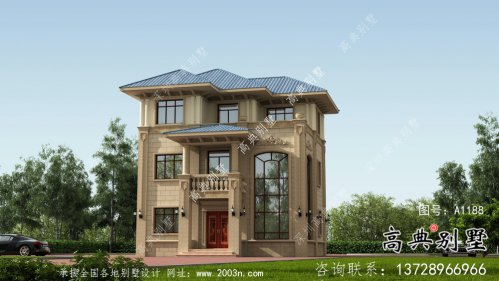 乡村复式三层欧式别墅设计图纸及平面