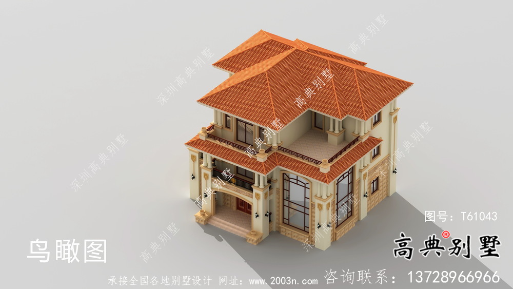 古典复式三层欧式别墅设计图纸