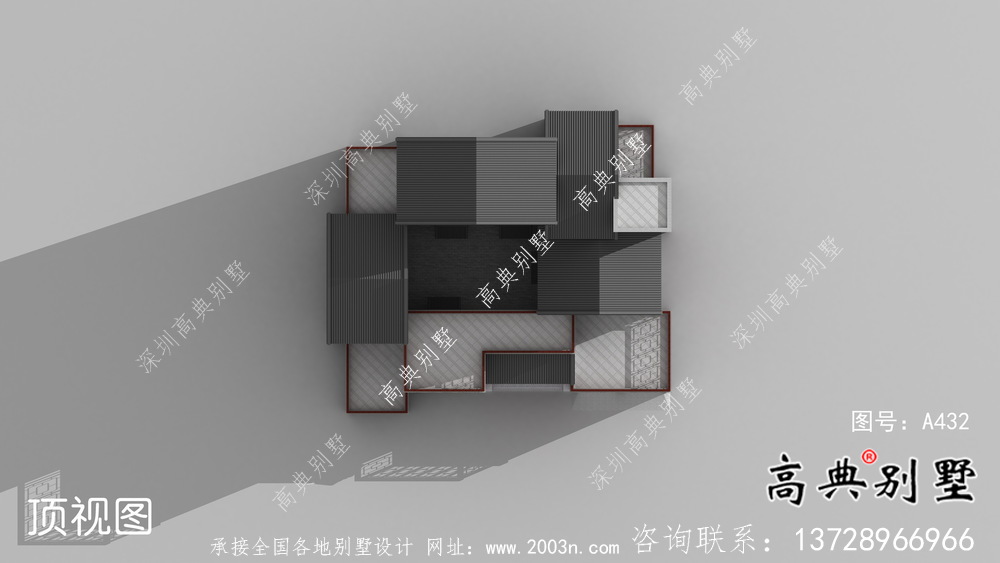 新中式三层庭院别墅自建设计图纸