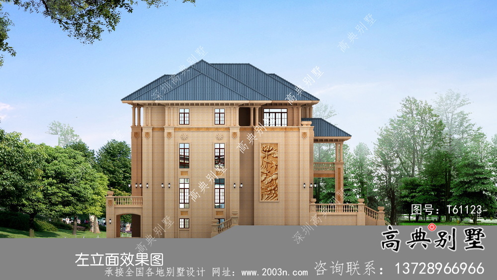 架构多卧室农村别墅设计图(含设计效果图)