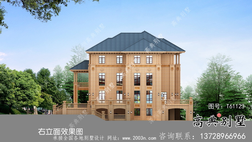 架构多卧室农村别墅设计图(含设计效果图)