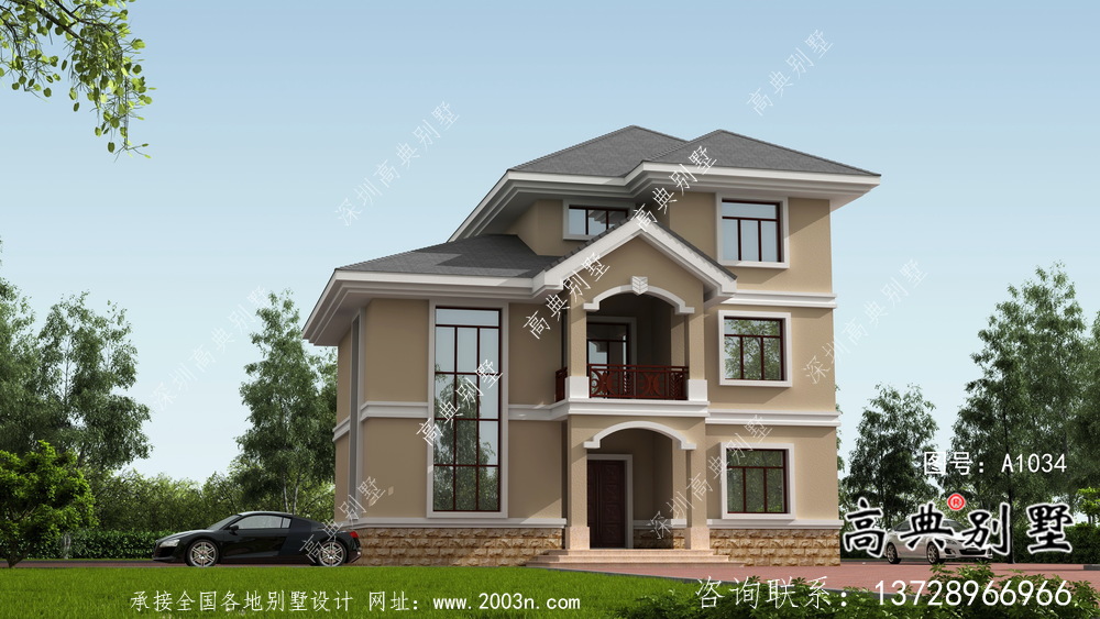 新农村复式三层欧式自建房设计图纸