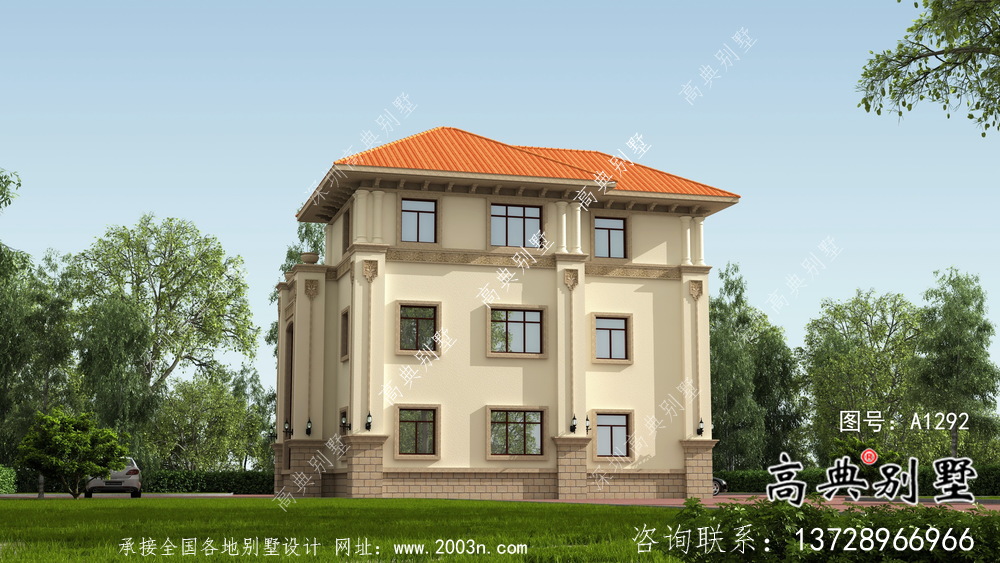 意大利风格欧式三层小别墅设计图
