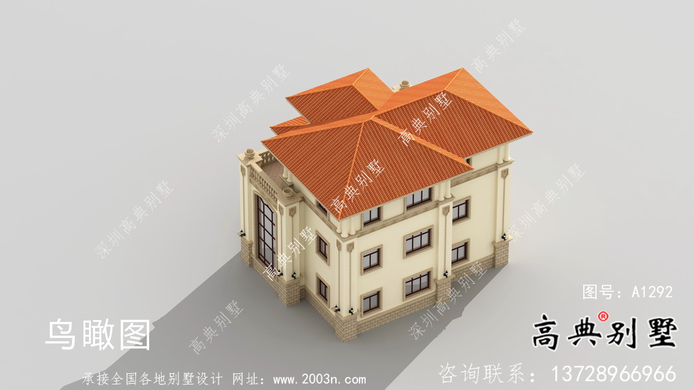意大利风格欧式三层小别墅设计图