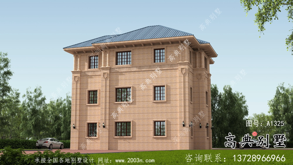 欧式复式三层乡村别墅设计图纸及施工图