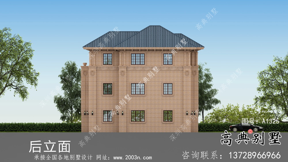 欧式复式三层乡村别墅设计图纸及施工图