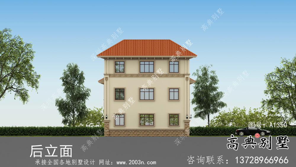 农村自建三层欧式小别墅设计图纸