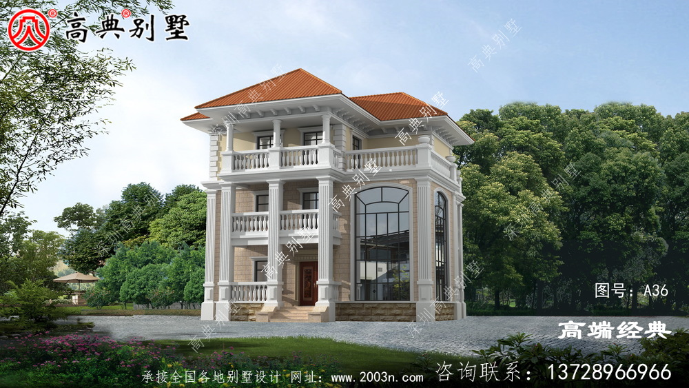  经典欧式别墅，外观精美大气占地144平