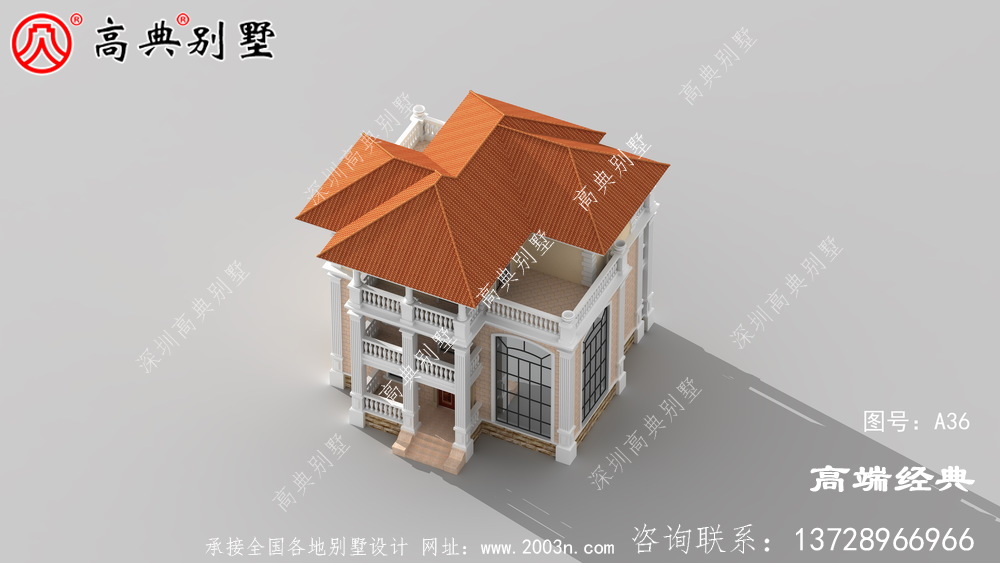  经典欧式别墅，外观精美大气占地144平