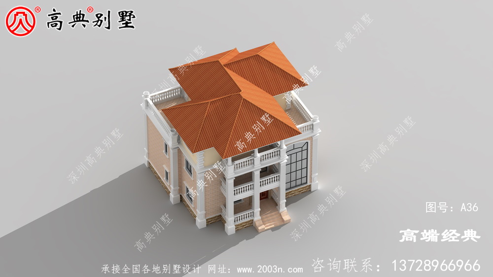   经典欧式别墅，外观精美大气占地144平