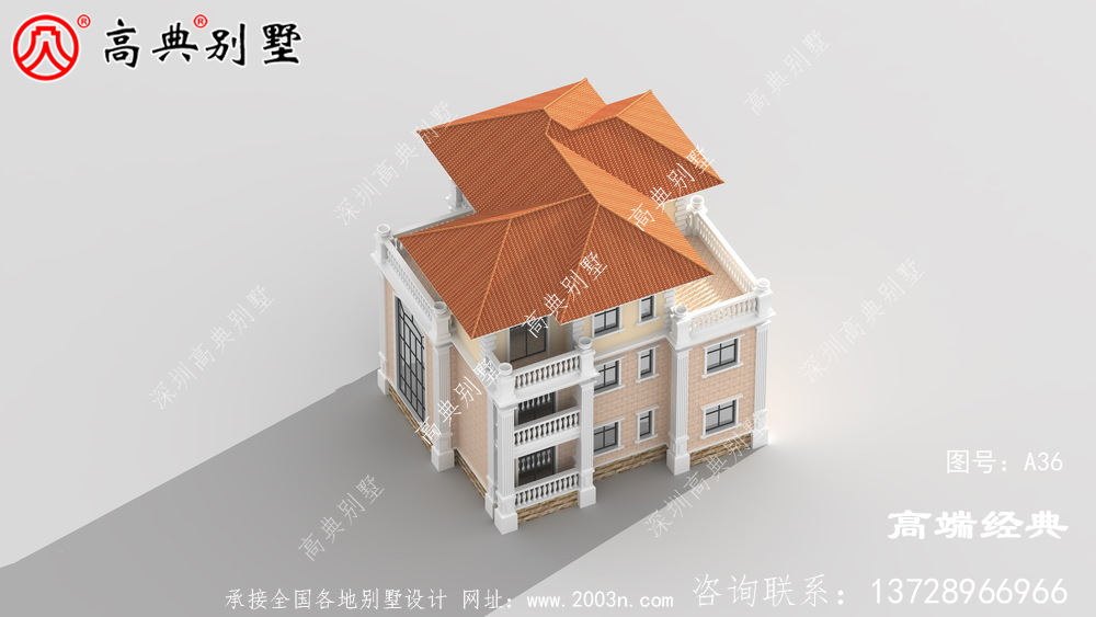   经典欧式别墅，外观精美大气占地144平