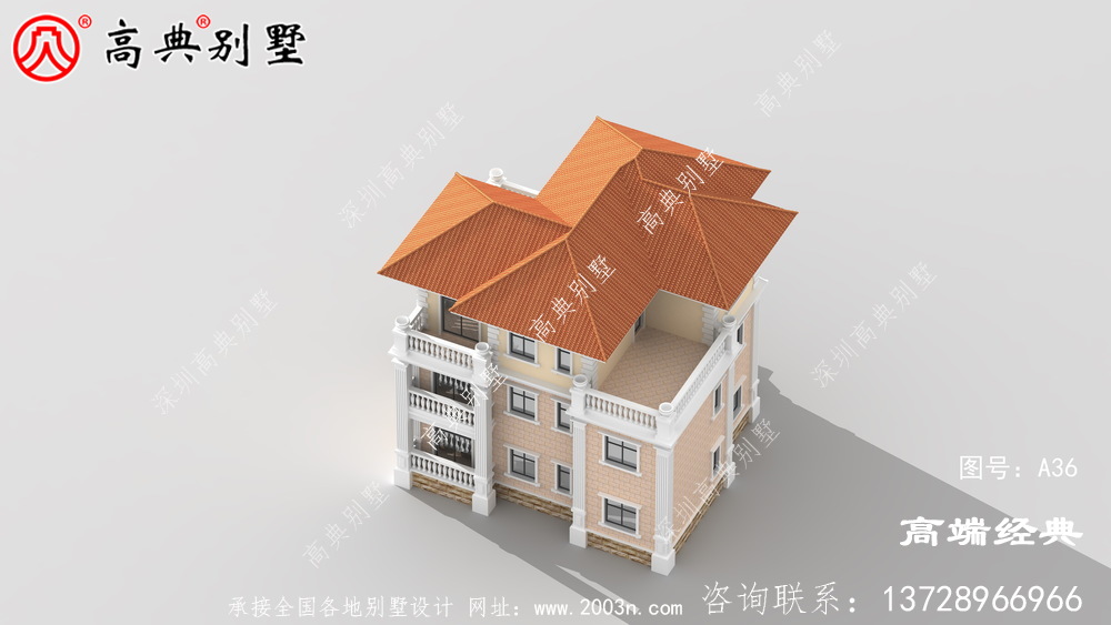   经典欧式别墅，外观精美大气占地144平