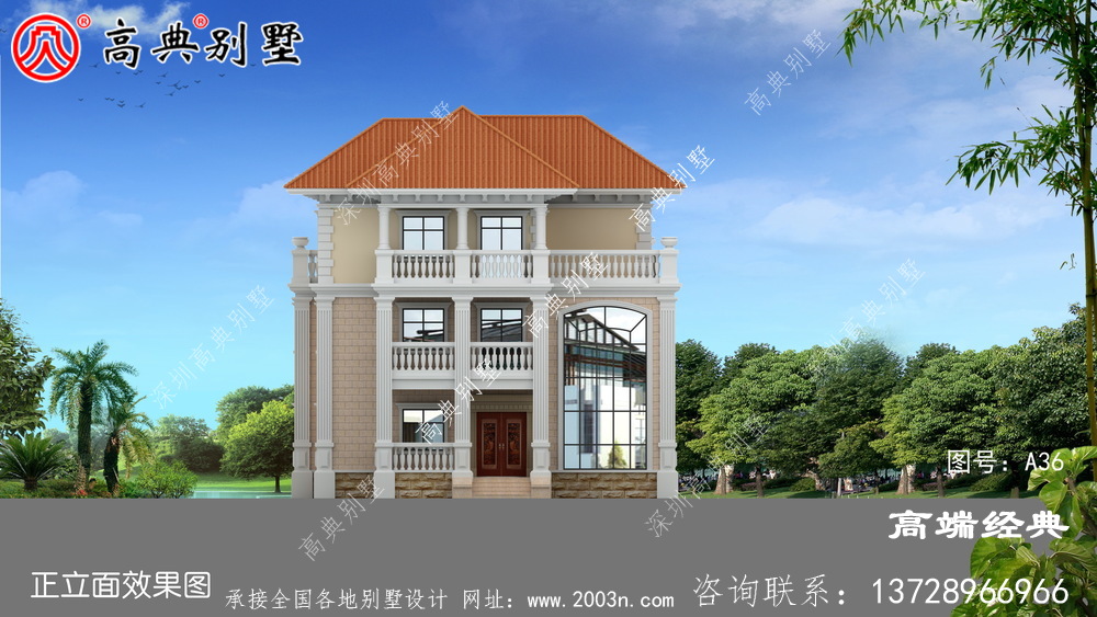   经典欧式别墅，外观精美大气占地144平