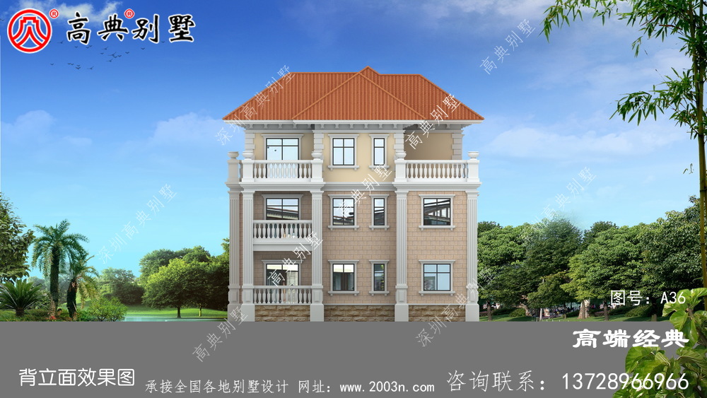   经典欧式别墅，外观精美大气占地144平