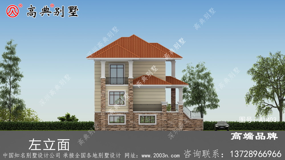 欧式三层别墅效果图