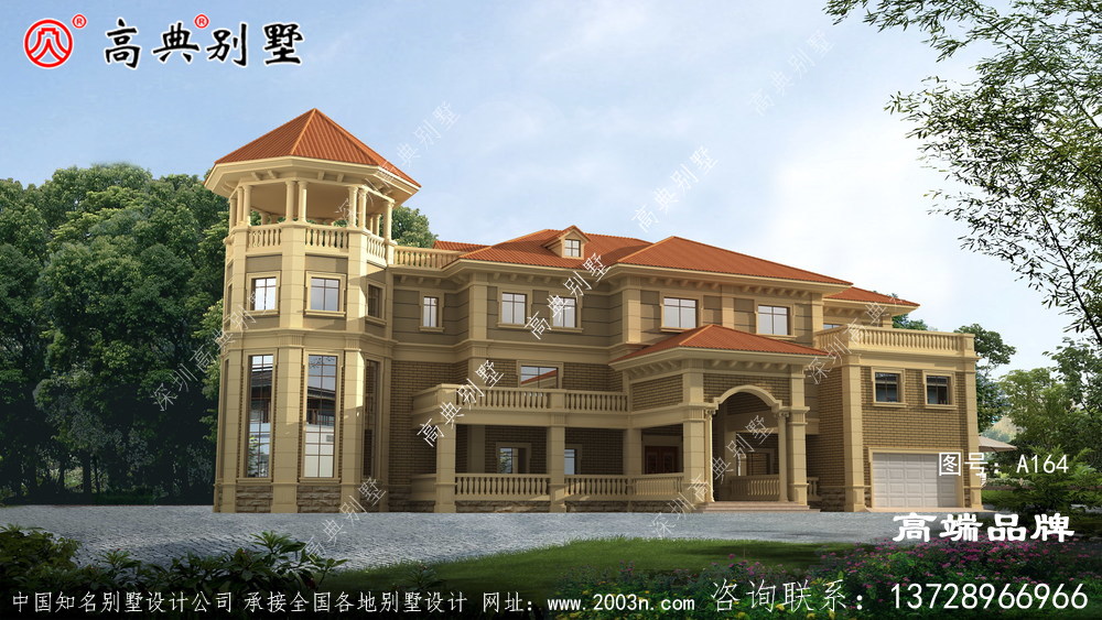 豪华大户型欧式三层别墅设计图