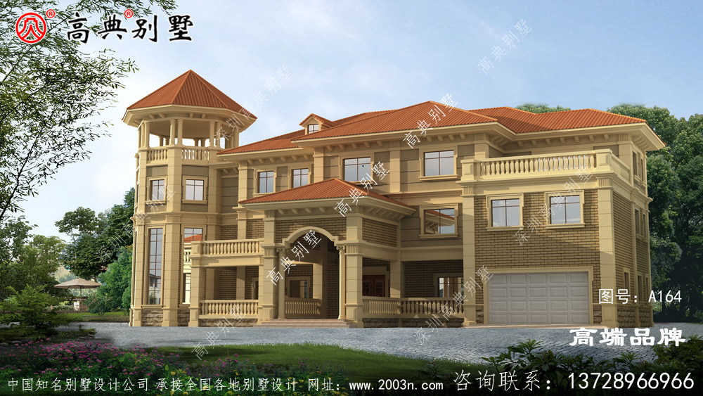 豪华大户型欧式三层别墅设计图