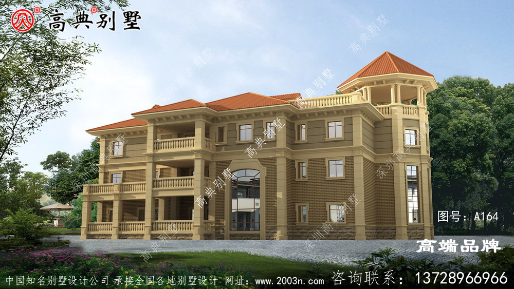 豪华大户型欧式三层别墅设计图