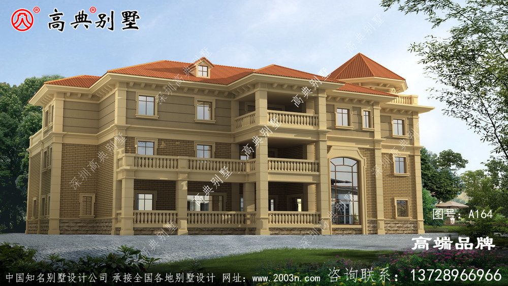豪华大户型欧式三层别墅设计图