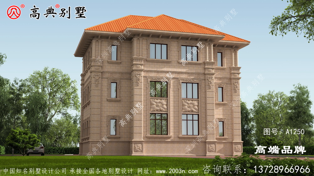 豪华欧式石材双拼三层别墅