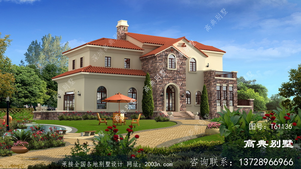 二层欧式别墅，户型大气美观，全家人都喜欢