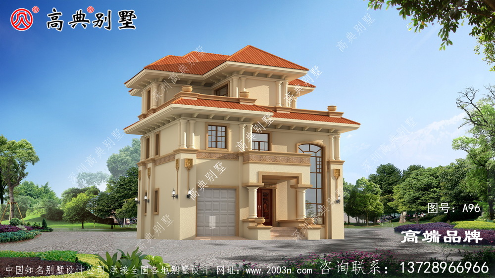 独幢乡村三层欧式古典自建别墅设计图