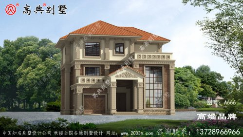 乡村三层170平方米别墅设计图，含外型